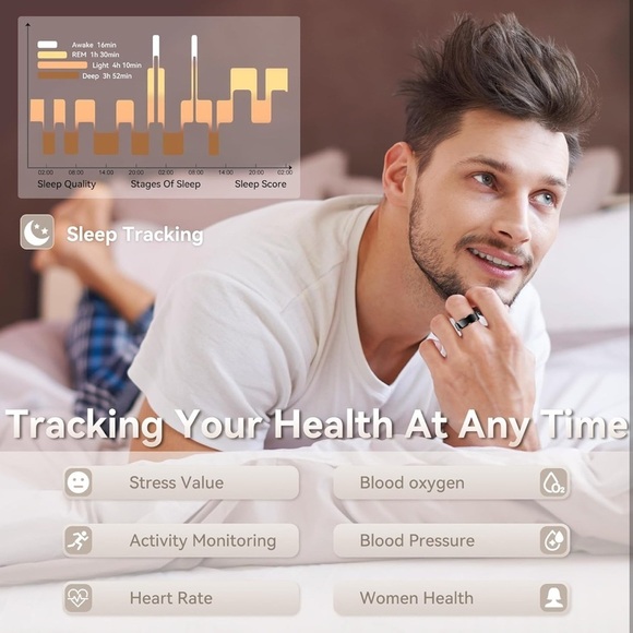 Black Smart Ring size 9 (D04) - Picture 2 of 5